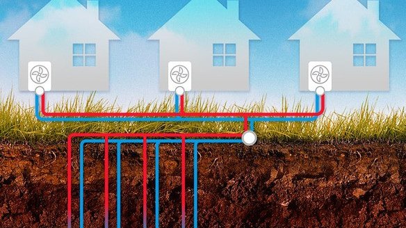 Potenciál sdílených geotermálních vrtů pro vytápění a chlazení budov